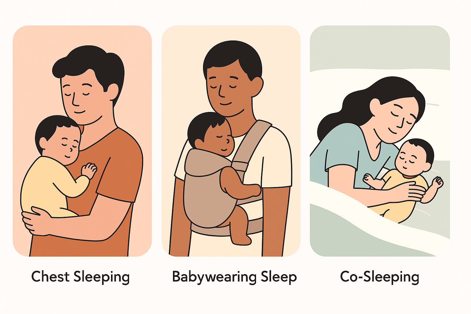 Chest Sleeping vs. Babywearing Sleep vs. Co-Sleeping