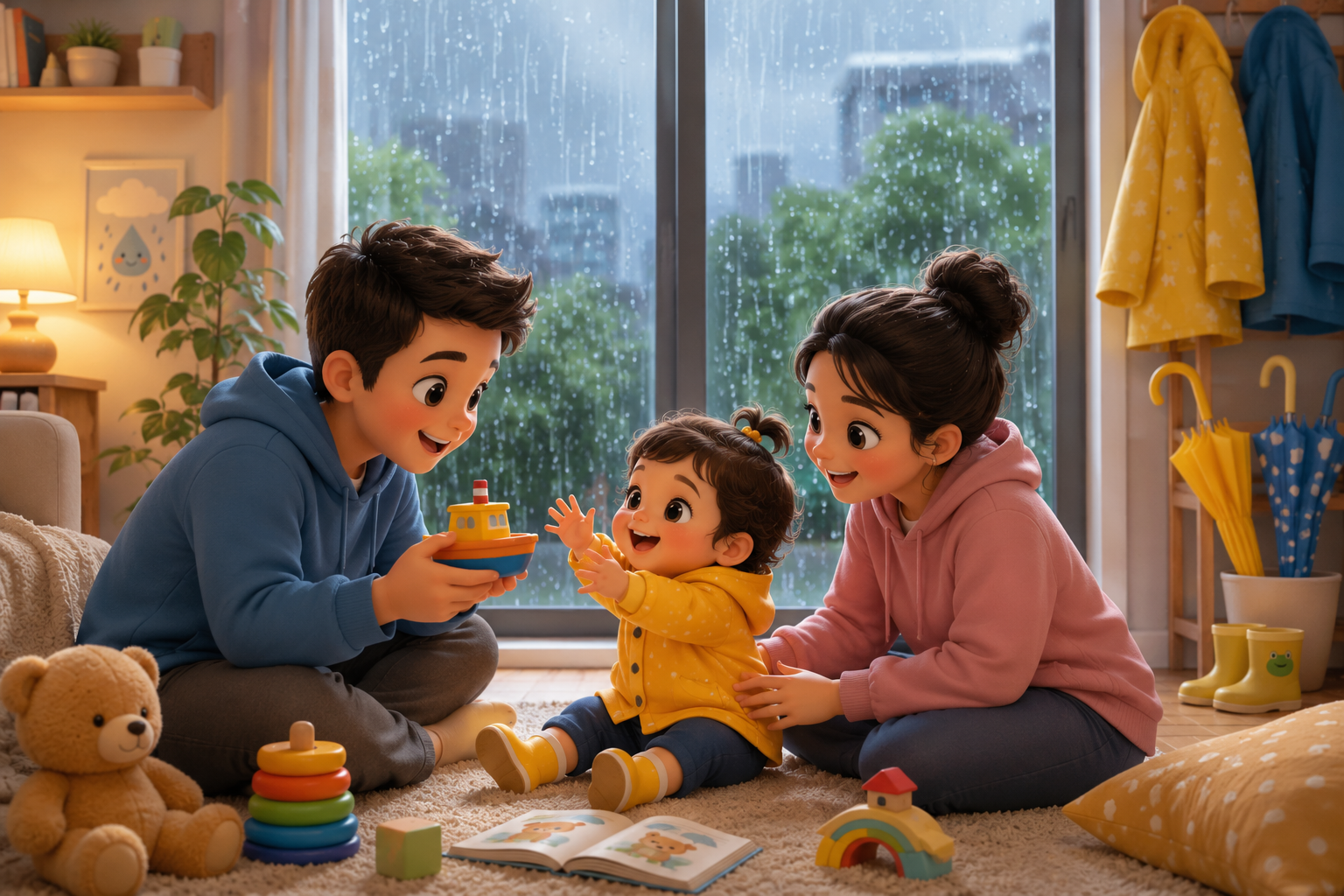 Parents playing indoor